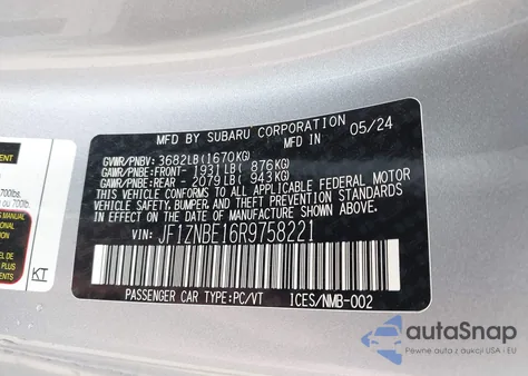 2024 Toyota Gr86 Premium z USA, uszkodzony, nr VIN JF1ZNBE16R9758221